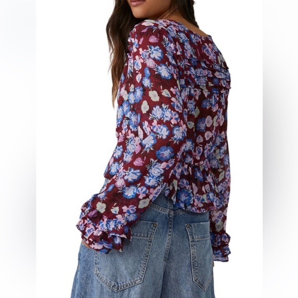 FREE PEOPLE MAYBEL RUFFLE TOP NWT - Picture 12 of 14